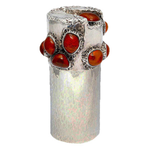 Amber and Sterling Silver Canister