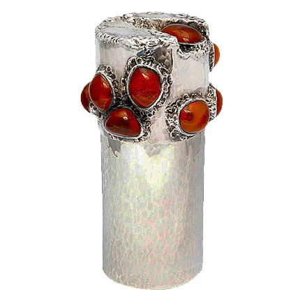 Amber and Sterling Silver Canister