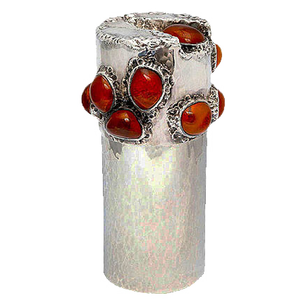 Amber and Sterling Silver Canister