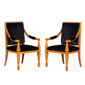 Andre Arbus pair of chairs in sycamore