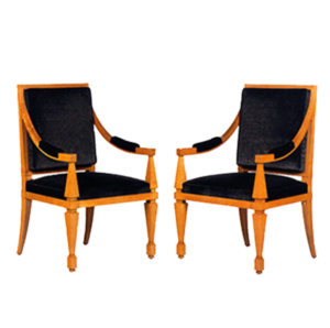 Andre Arbus pair of chairs in sycamore