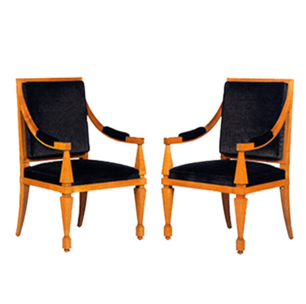 Andre Arbus pair of chairs in sycamore