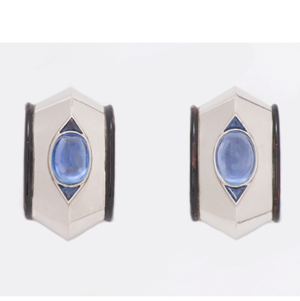 Belperron white gold and sapphire clips