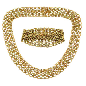 Cartier, Paris 18K Gold Necklace and Bracelet Set