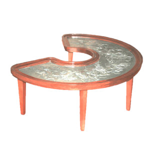 Charpentier-Art Nouveau pewter table.