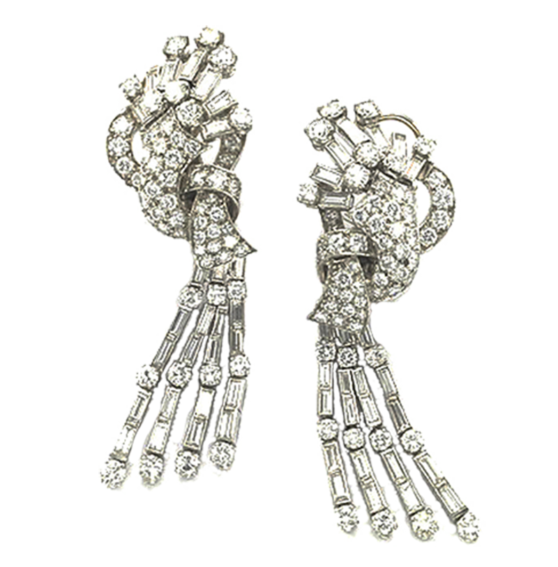Earrings-diamond-drop-in-platinum earrings