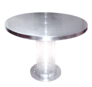 French-steel-and-perspex lucite-table