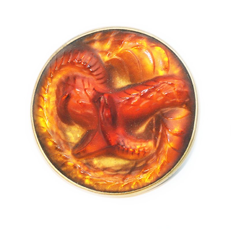 Lalique Serpent brooch amber glass