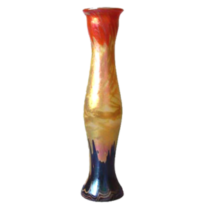 Loetz tall three color glass vase