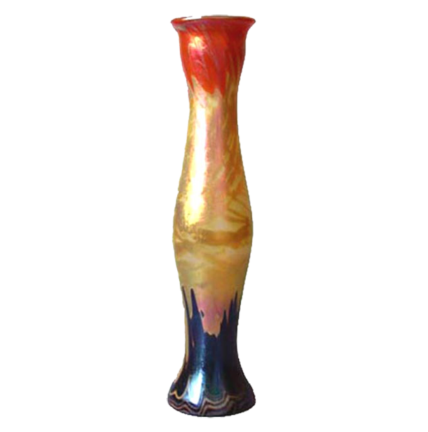 Loetz tall three color glass vase