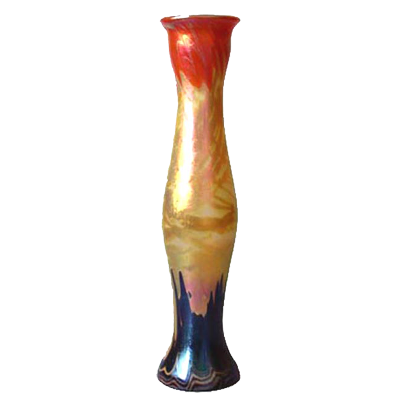 Loetz tall three color glass vase