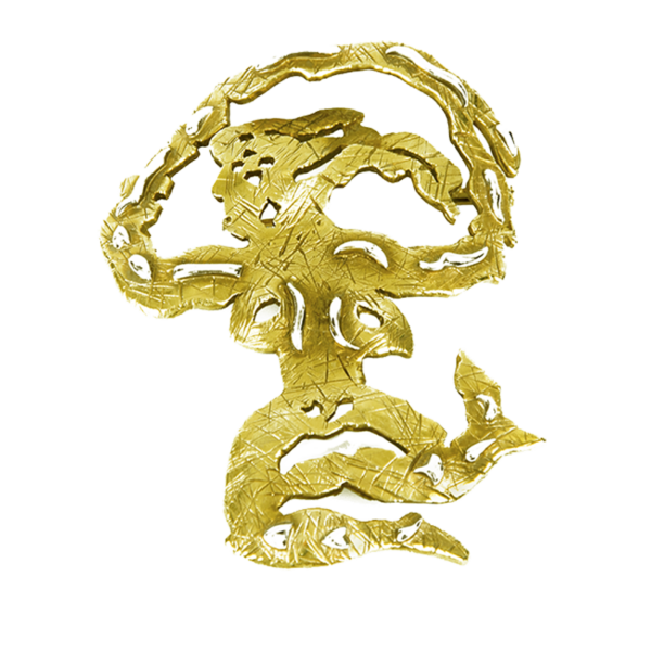 Lurcat gold surrealist pin