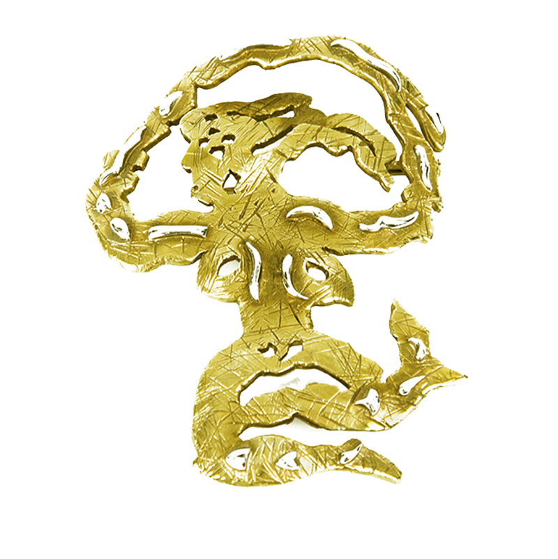 Lurcat gold surrealist pin