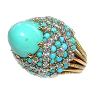 Marchak turquoise and diamond ring