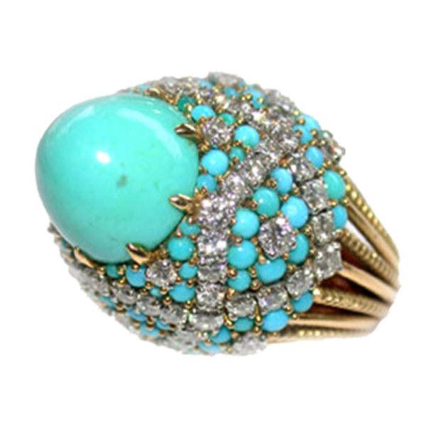 Marchak turquoise and diamond ring
