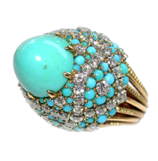 Marchak turquoise and diamond ring