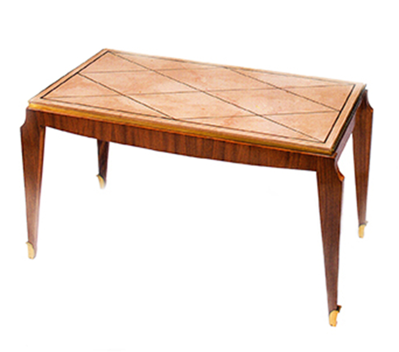 Pascaud rosewood, marble and bronze coffee table