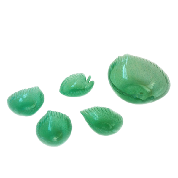 Scarpa-set-of-5-green-leaf-table ornaments