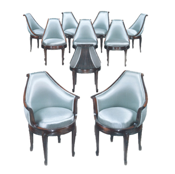 Sue et Mare set of 10 dining chairs