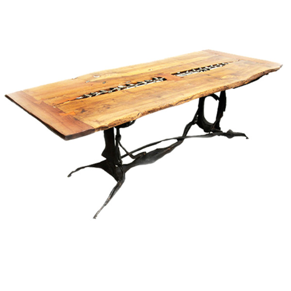Thevenin wood and wrought iron table