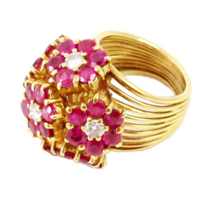 Tiffany & Co. Ruby and Diamond Flower Ring