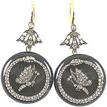 Victorian dia-and-onyx-snake-earrings