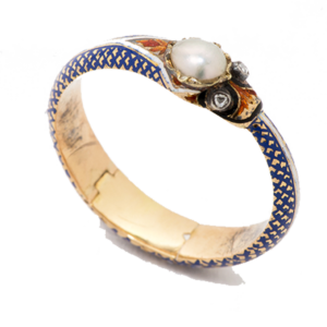 Victorian enameled serpent ring