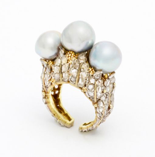 Buccellati Pearl and Diamond Vintage Ring - Primavera Gallery