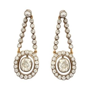 EDWARDIAN VINTAGE DIAMOND DROP EARRINGS