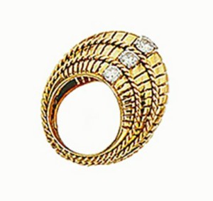 Mellerio gold and diamond ring