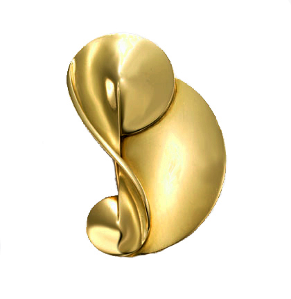 Templier gold Art Deco Pin, brooch