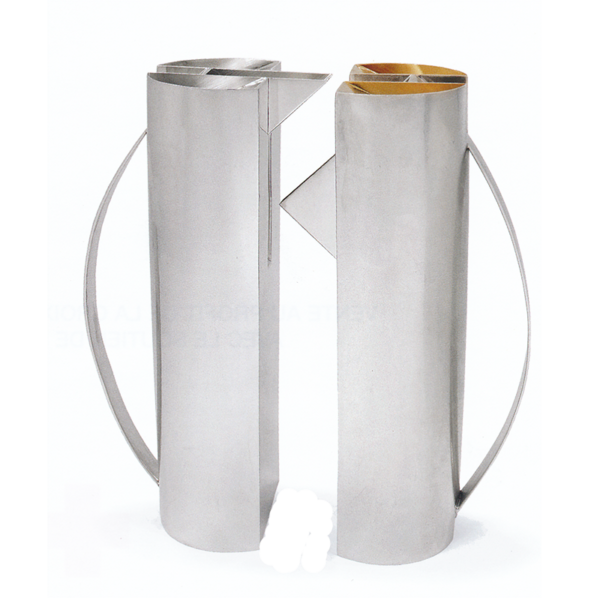Botta, Mario two carafes, silver carafes with gold interior.