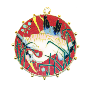 Falize enamel on gold pendant