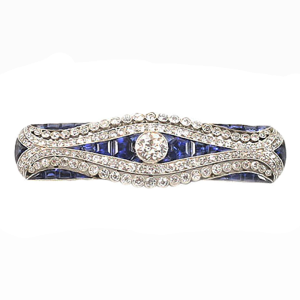 Art Deco sapphire and diamond brooch