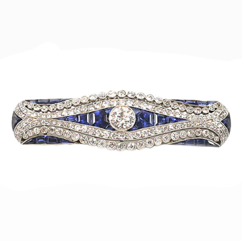 Art Deco sapphire and diamond brooch