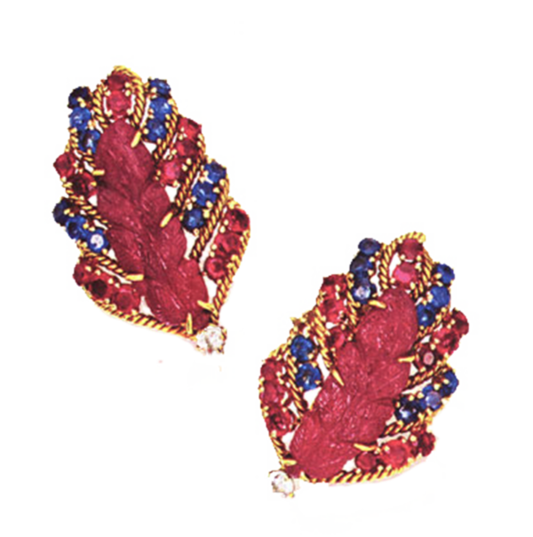 David Webb ruby and sapphire earrings
