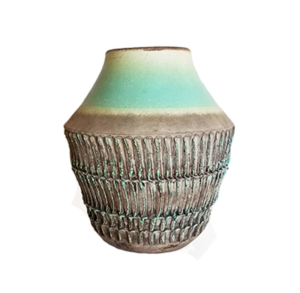 Besnard vase w turquoise and incised decoration