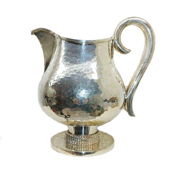 Art Deco silvered metal pitcher by Jean DespresPitcher