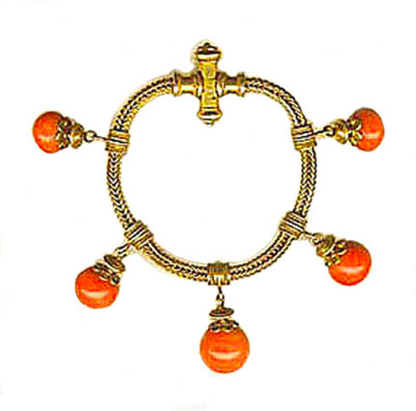 Gold and coral Victorian Bracelet
