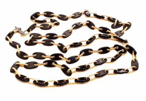 Cartier gold and onyx long rope Necklace