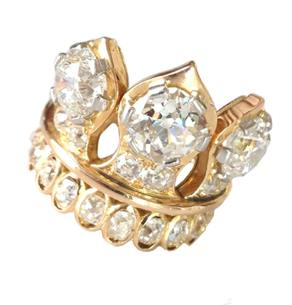Boivin gold and diamond Crown ring