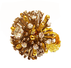 gold and diamond starburst Ring