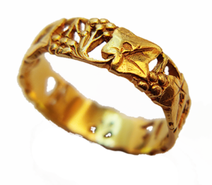 Gold ivy band ring