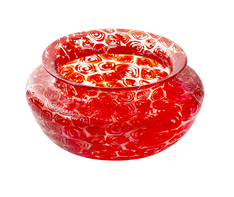 Fratelli Toso red Murrine vase