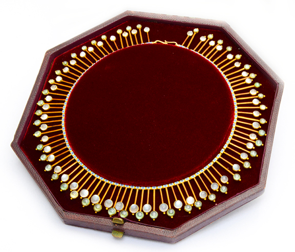 Giuliano gold, enamel and moonstone necklace